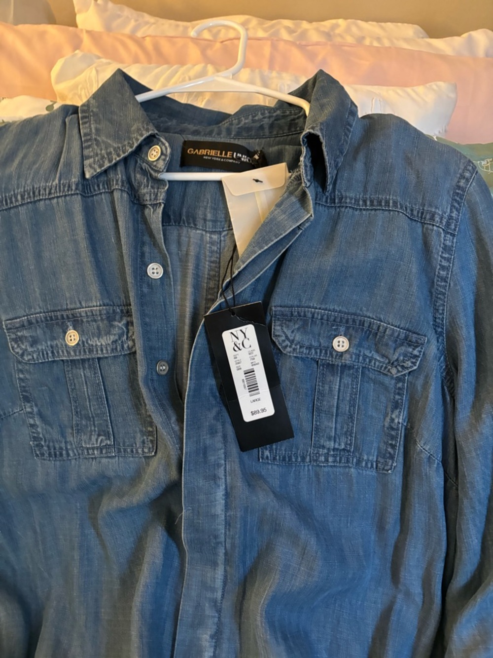 Women’s Blue Denim jumpsuit. Very stylish with tie in waist.